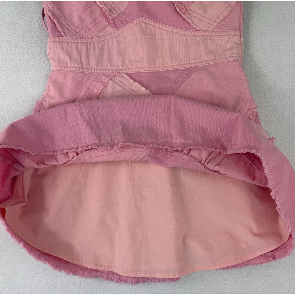 LoveShackFancy Pera Pink MIni Dress Women's Size 0 Colorblock Patchwork *READ* - Picture 8 of 10